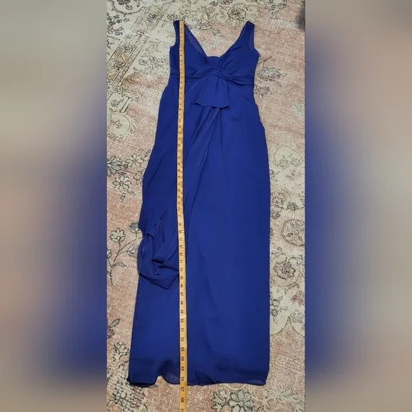 vera wang blue bridesmaid dresses Mermaid Dusty Blue Chiffon Bridesmaid Dress with Ruffles  FancyVestido